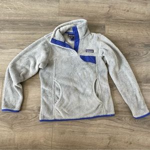 Patagonia Women's Re-Tool Snap-T Pullover - Grey and Harvest Moon Blue